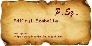 Pétyi Szabella névjegykártya